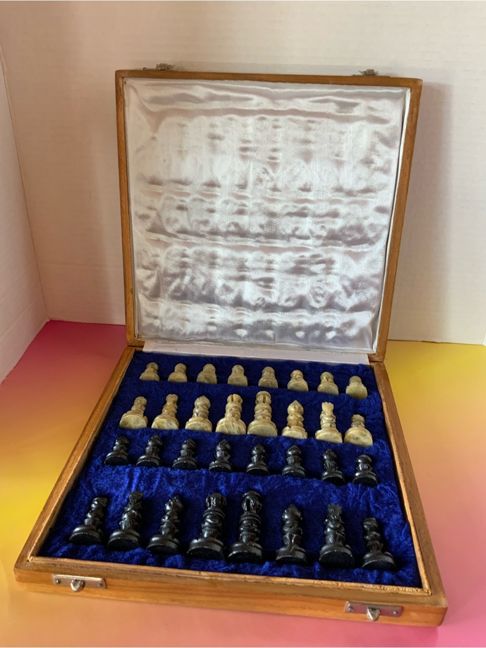 Aztec/Mayan hand carved stone chess set